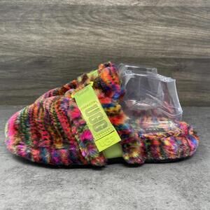 UGG Fluff It Pixelette Slippers Mens Size 7 Multicolor Slide Fur Fluff